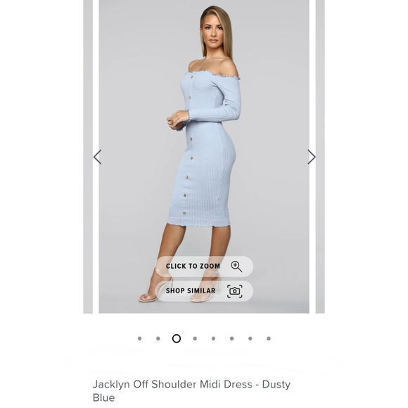 Off shoulder Dress in Baby Blue - Picture 2 of 6